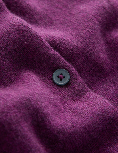 Eva Cashmere Crew Cardigan-Plum Melange-7