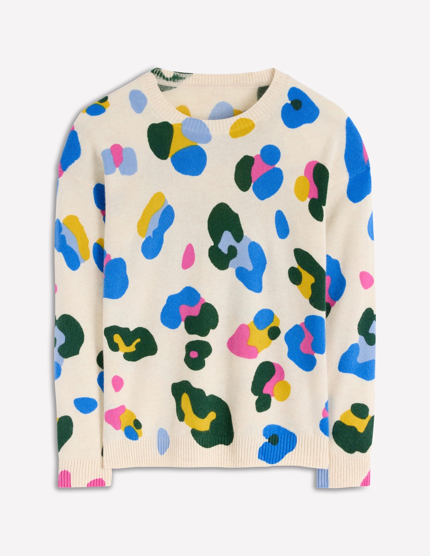 Lydia Cashmere Jumper-Warm Ivory, Leopard