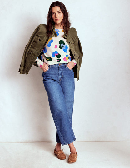 Lydia Cashmere Jumper-Warm Ivory, Leopard-4