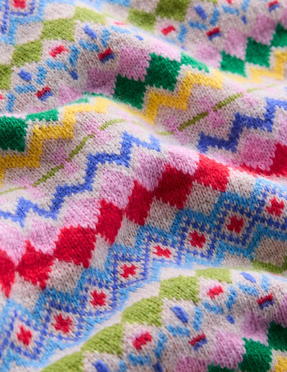 Edie Fair Isle Vest-Oatmeal Melange, Multi-8