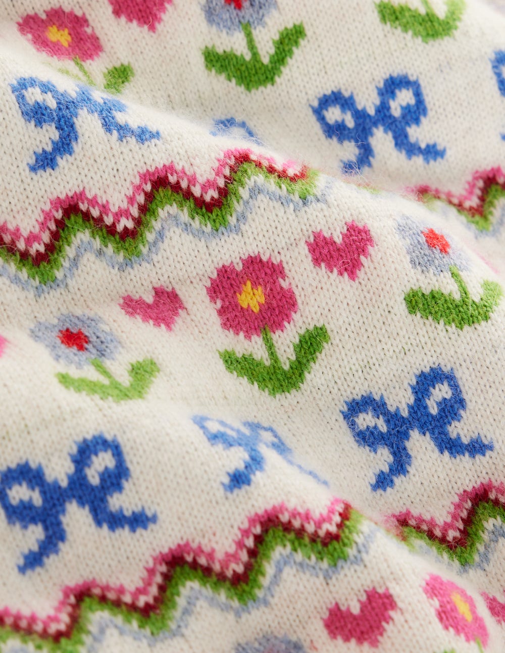 Edie Fair Isle Vest-Oatmeal Melange, Flowers - Image 7