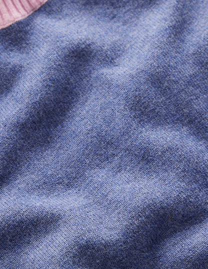 Meg Saddle Sleeve Sweater-Blue, Pink Colour Block-6