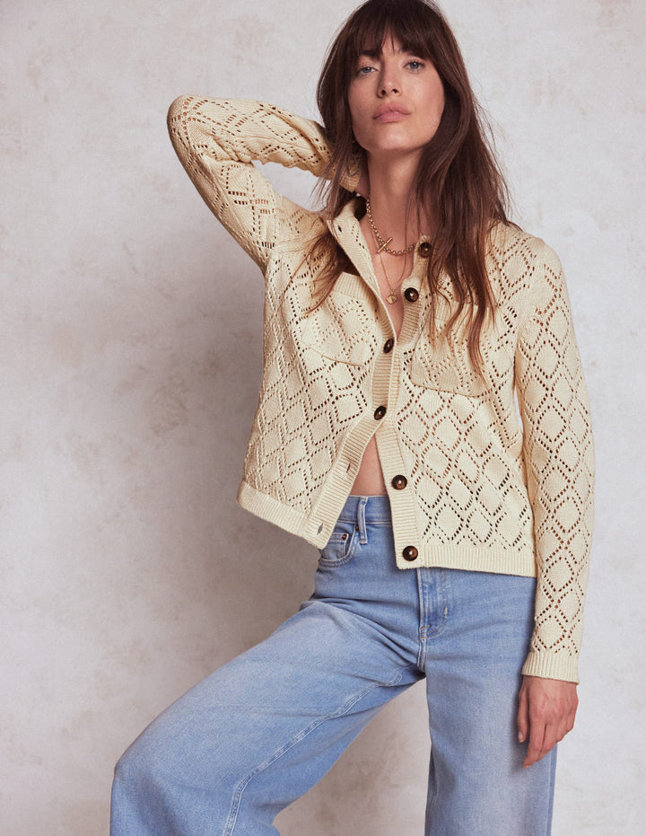 Astrid Knitted Shirt-Warm Ivory
