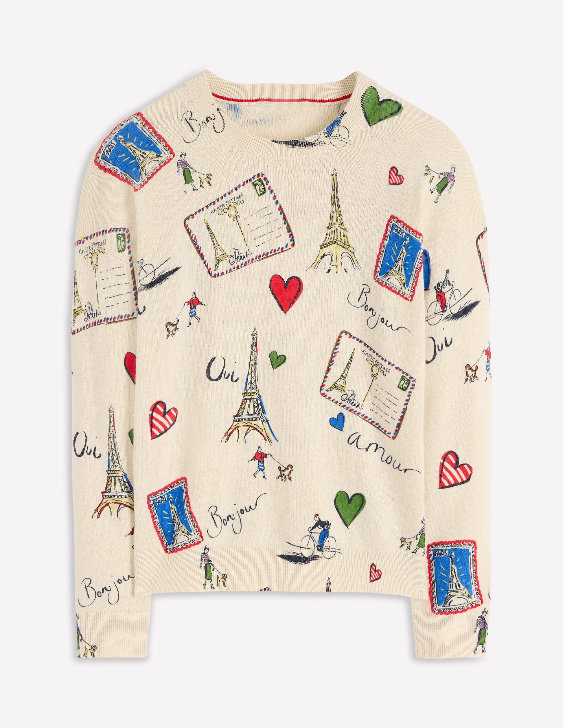 Natasha Novelty Sweater-Ivory, Postcard from Paris-5