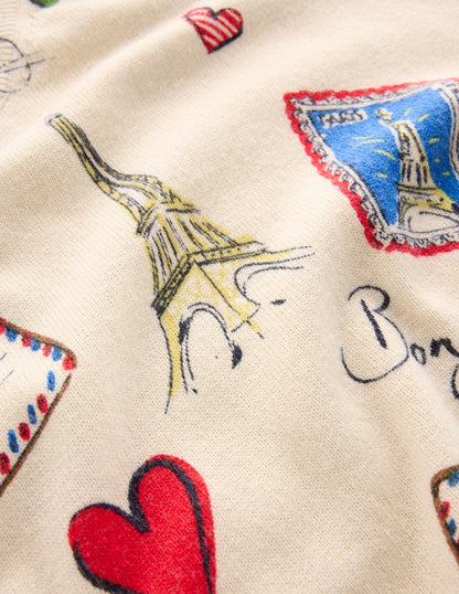 Natasha Novelty Sweater-Ivory, Postcard from Paris-6