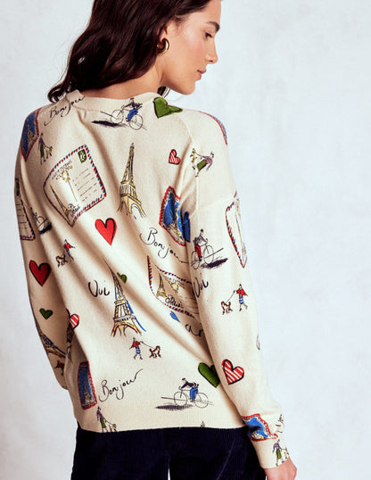 Natasha Novelty Sweater-Ivory, Postcard from Paris-3