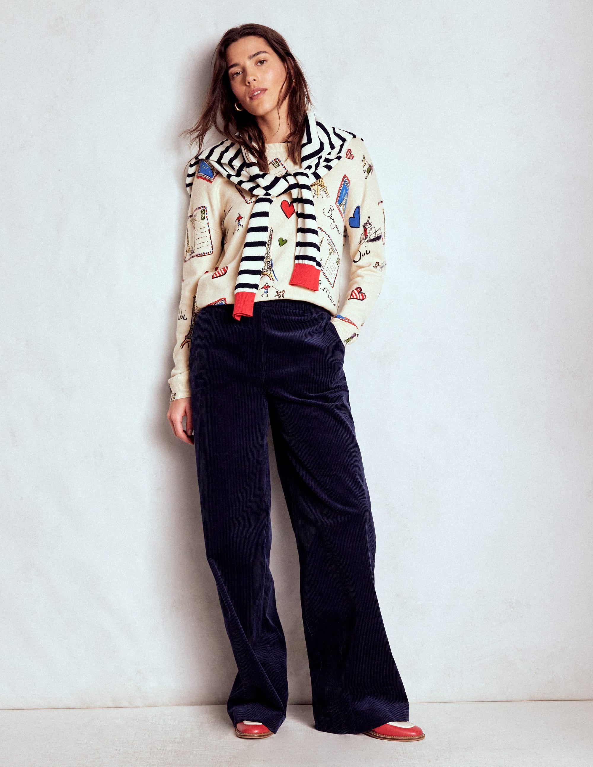 Natasha Novelty Sweater-Ivory, Postcard from Paris - Image 4