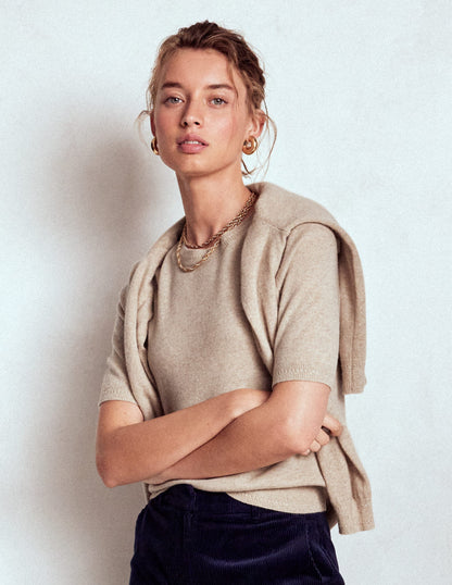 Eva Cashmere T-Shirt-Chinchilla Melange-1