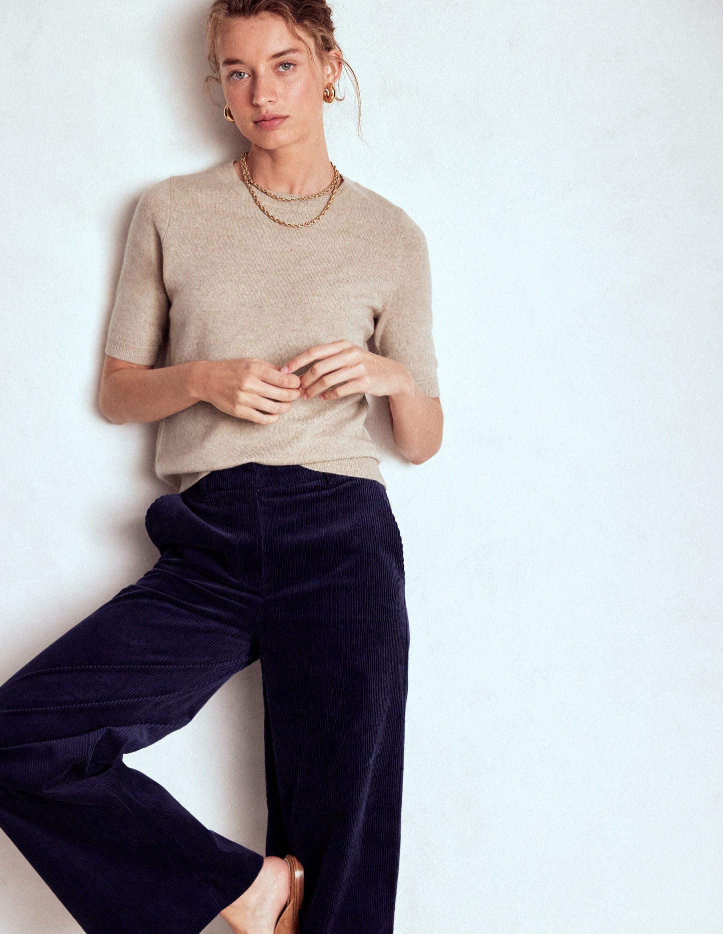 Eva Cashmere T-Shirt-Chinchilla Melange