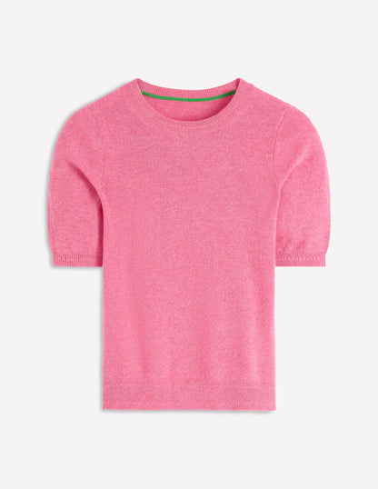 Eva Cashmere T-Shirt-Rose Pink Melange-6