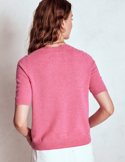 Eva Cashmere T-Shirt-Rose Pink Melange-2