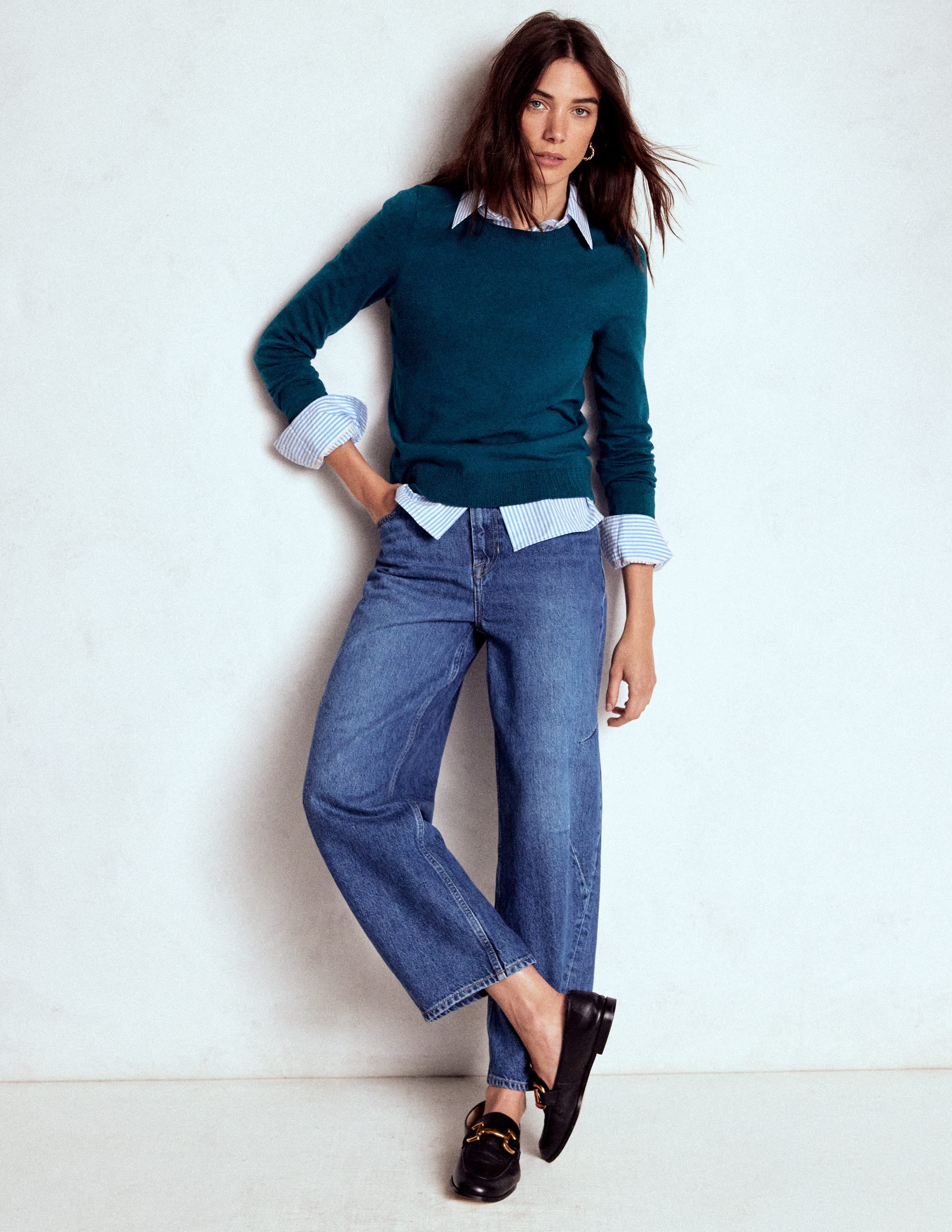 Emilia Cotton Crew Sweater-Harbour Blue - Image 4