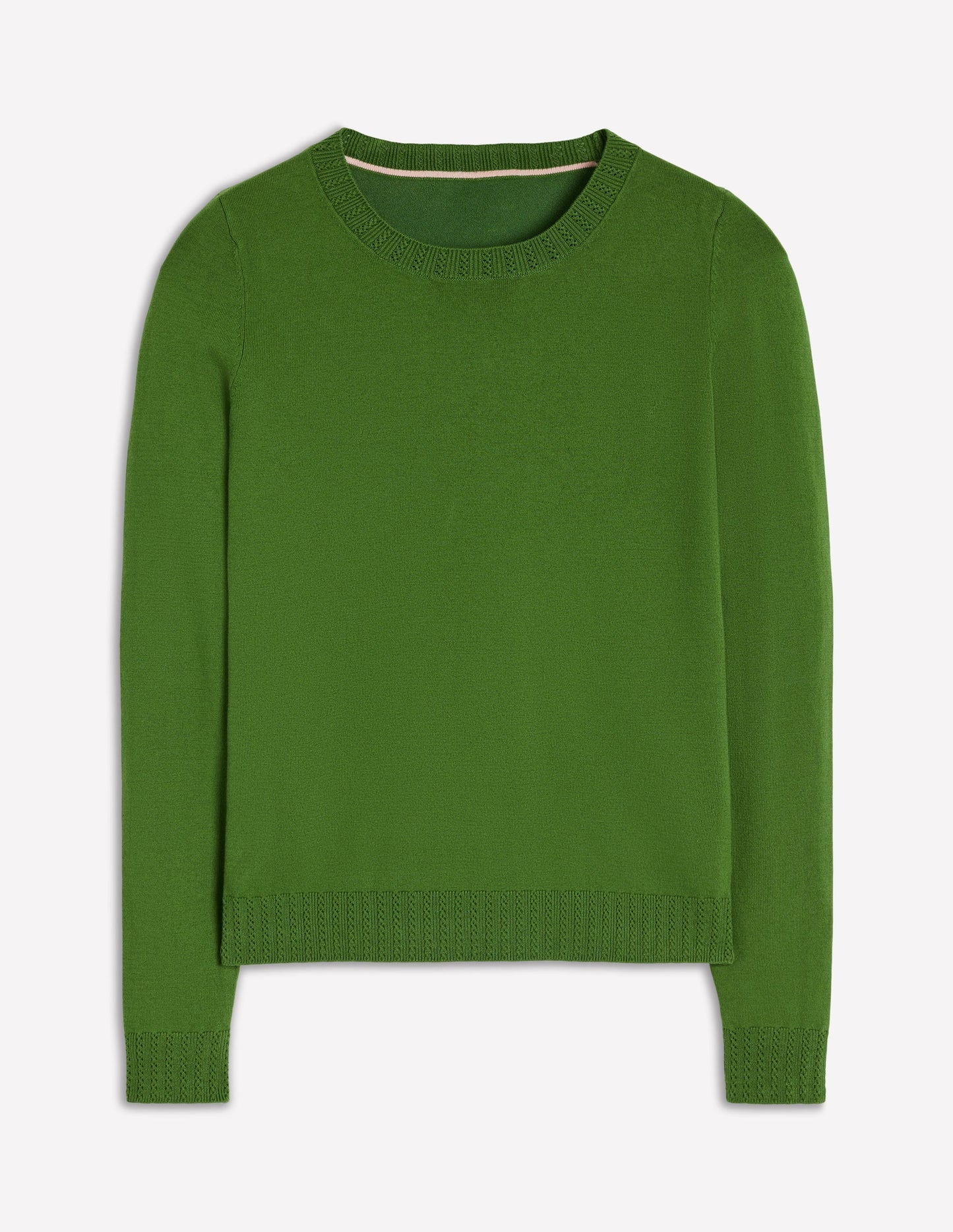 Emilia Cotton Crew Sweater-Promenade Green