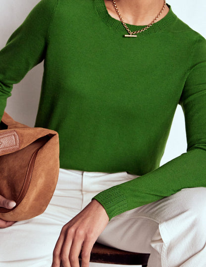 Emilia Cotton Crew Sweater-Promenade Green-1