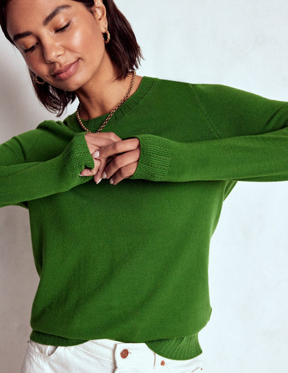 Emilia Cotton Crew Sweater-Promenade Green-2