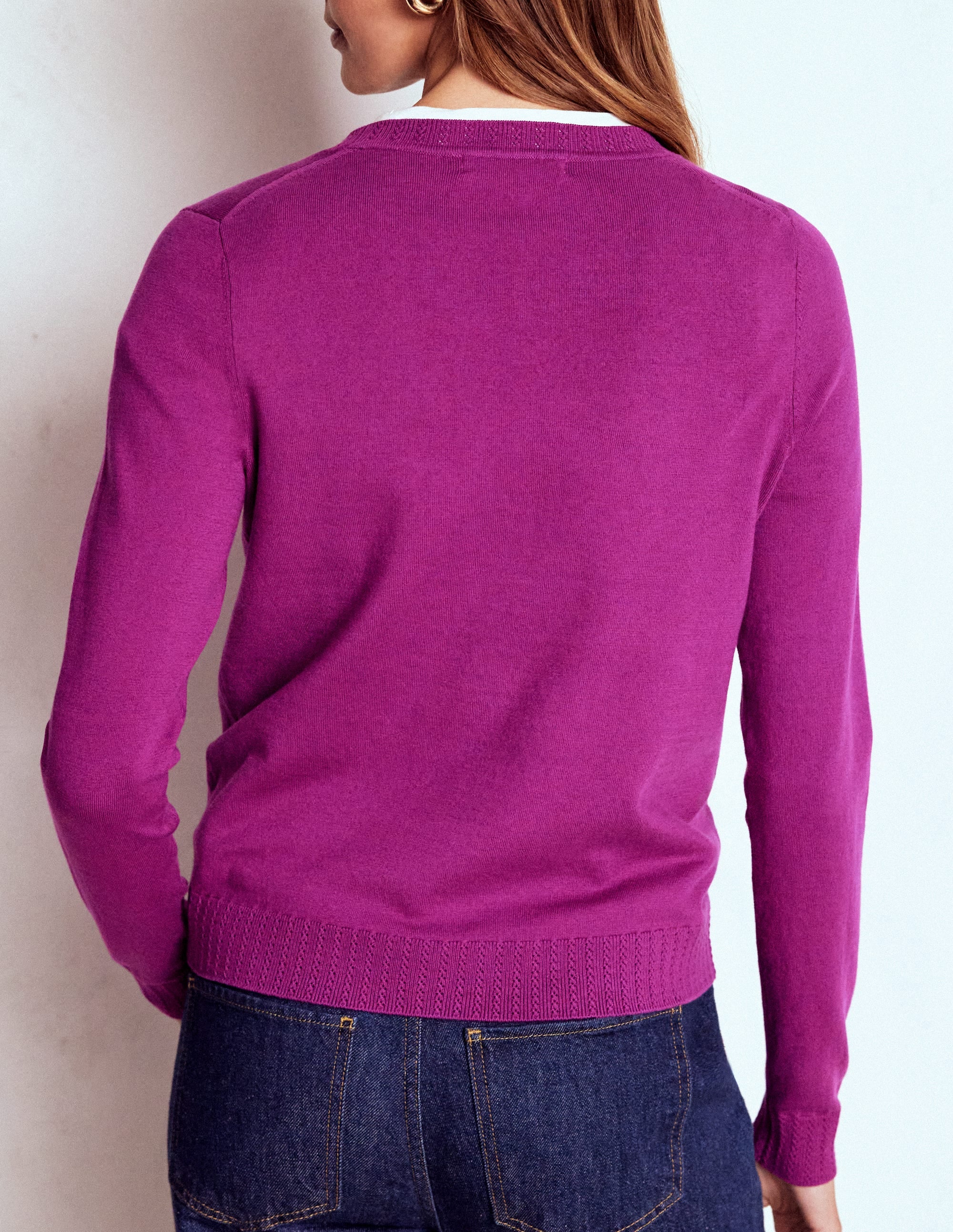 Emilia Cotton Crew Sweater-Regal Purple - Image 3