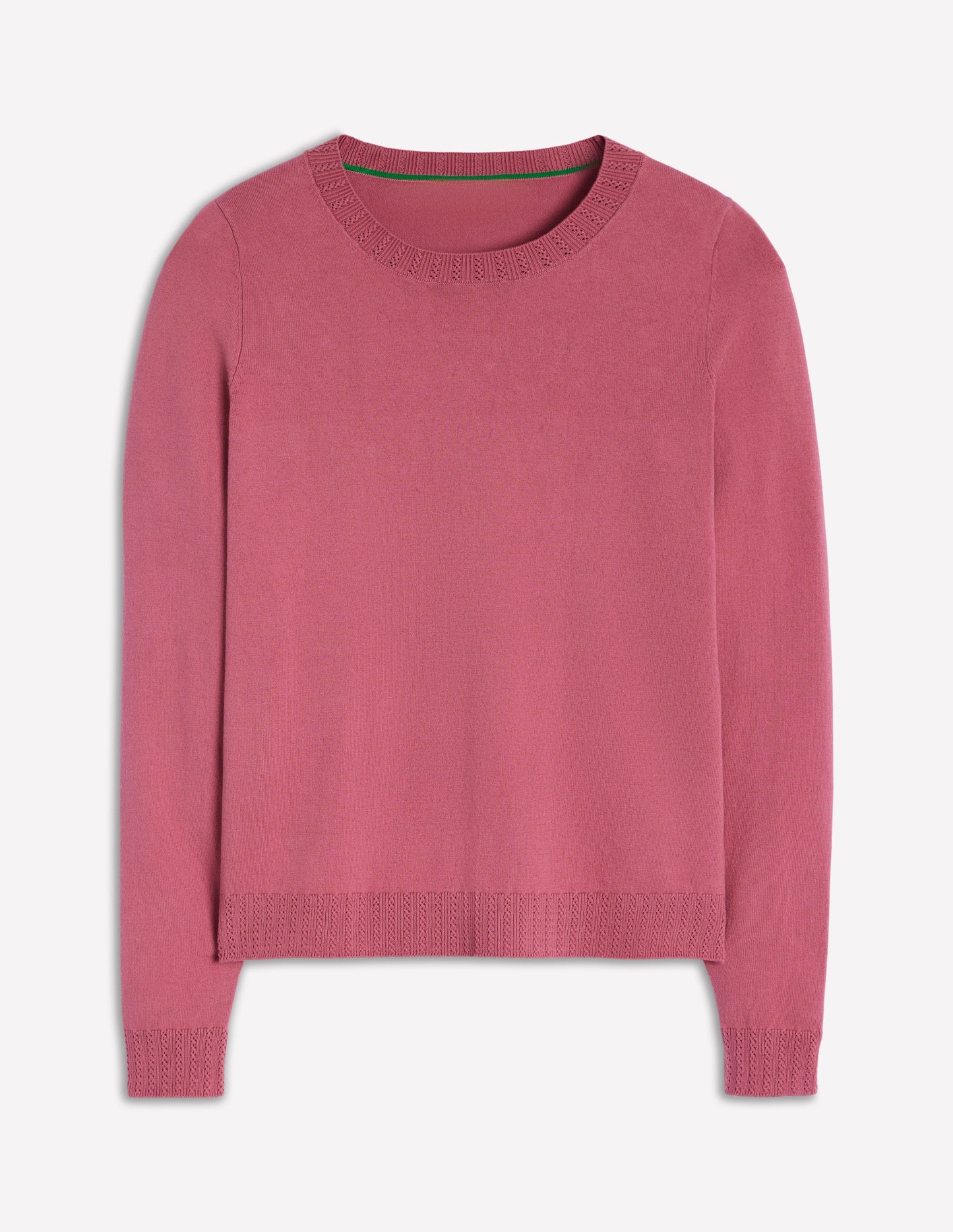 Emilia Cotton Crew Sweater-Pink Heather