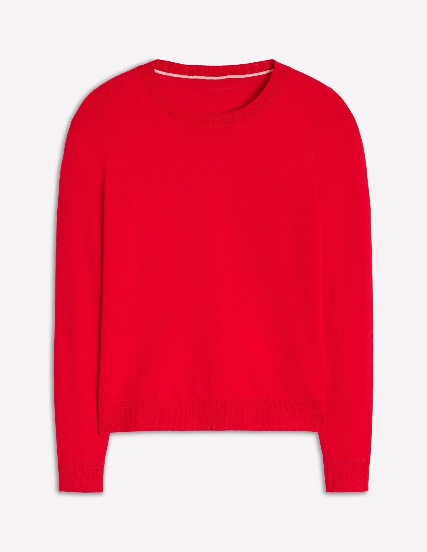 Emilia Cotton Crew Sweater-Poppy Red