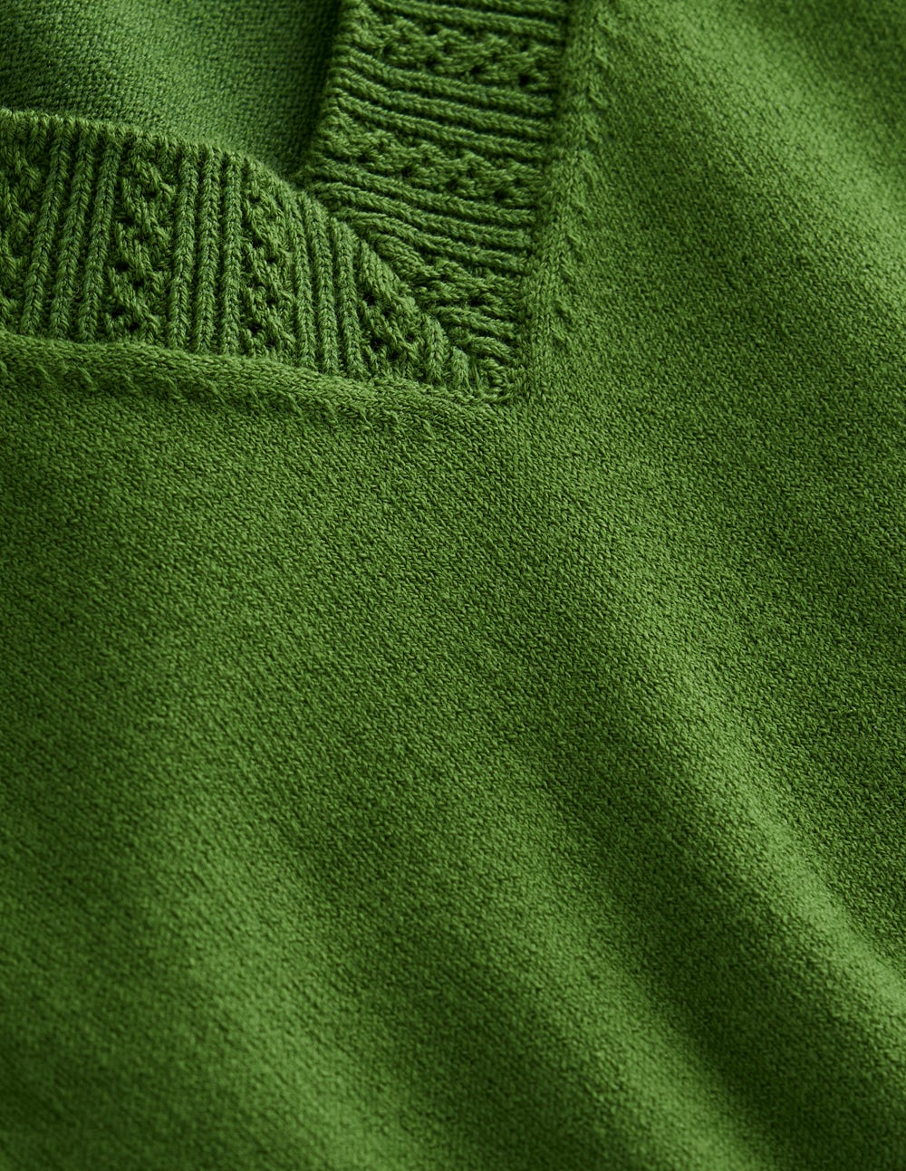 Emilia Cotton V Neck Sweater-Promenade Green-7