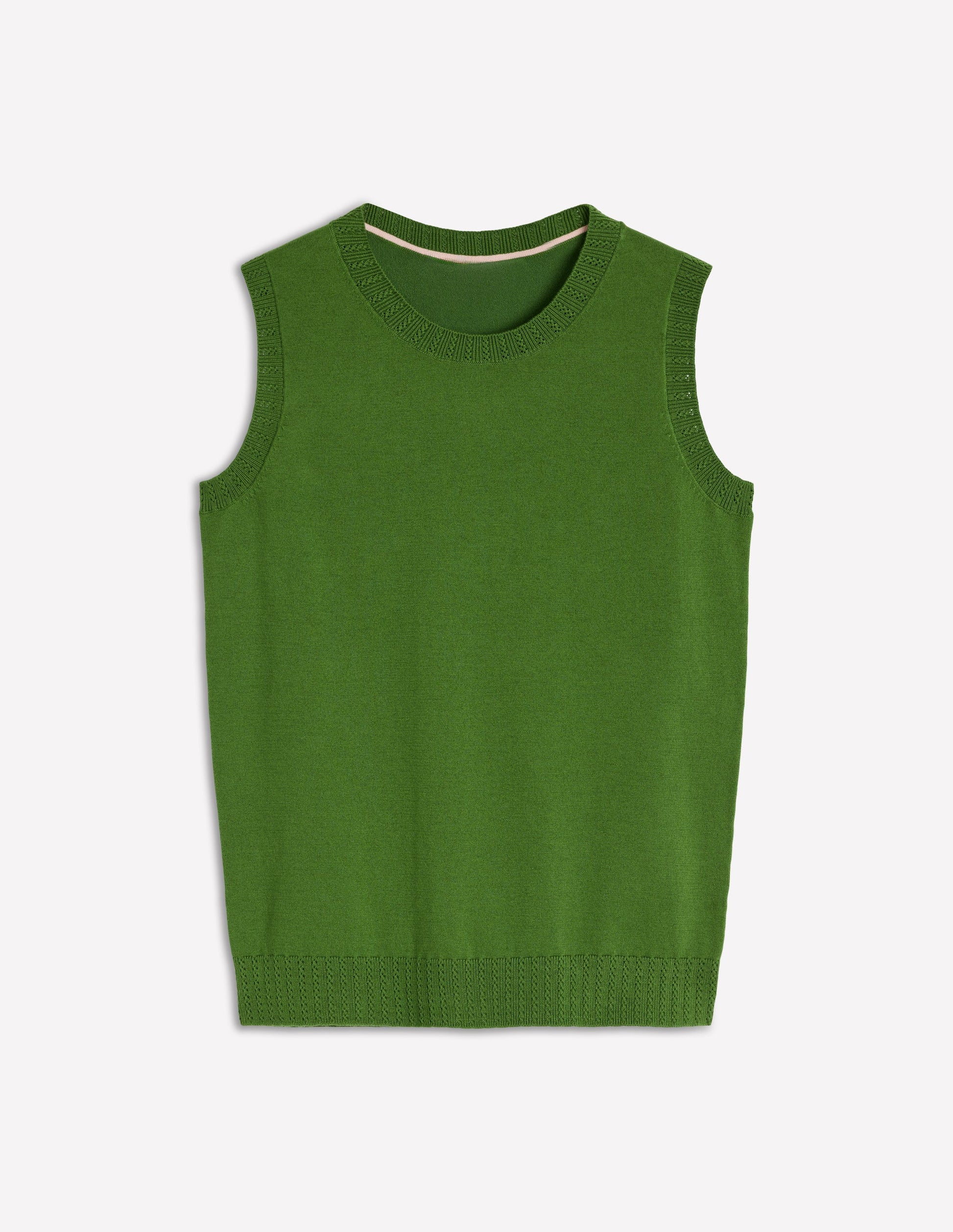Emilia Cotton Crew Neck Vest-Promenade Green-7