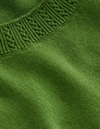 Emilia Cotton Crew Neck Vest-Promenade Green-8