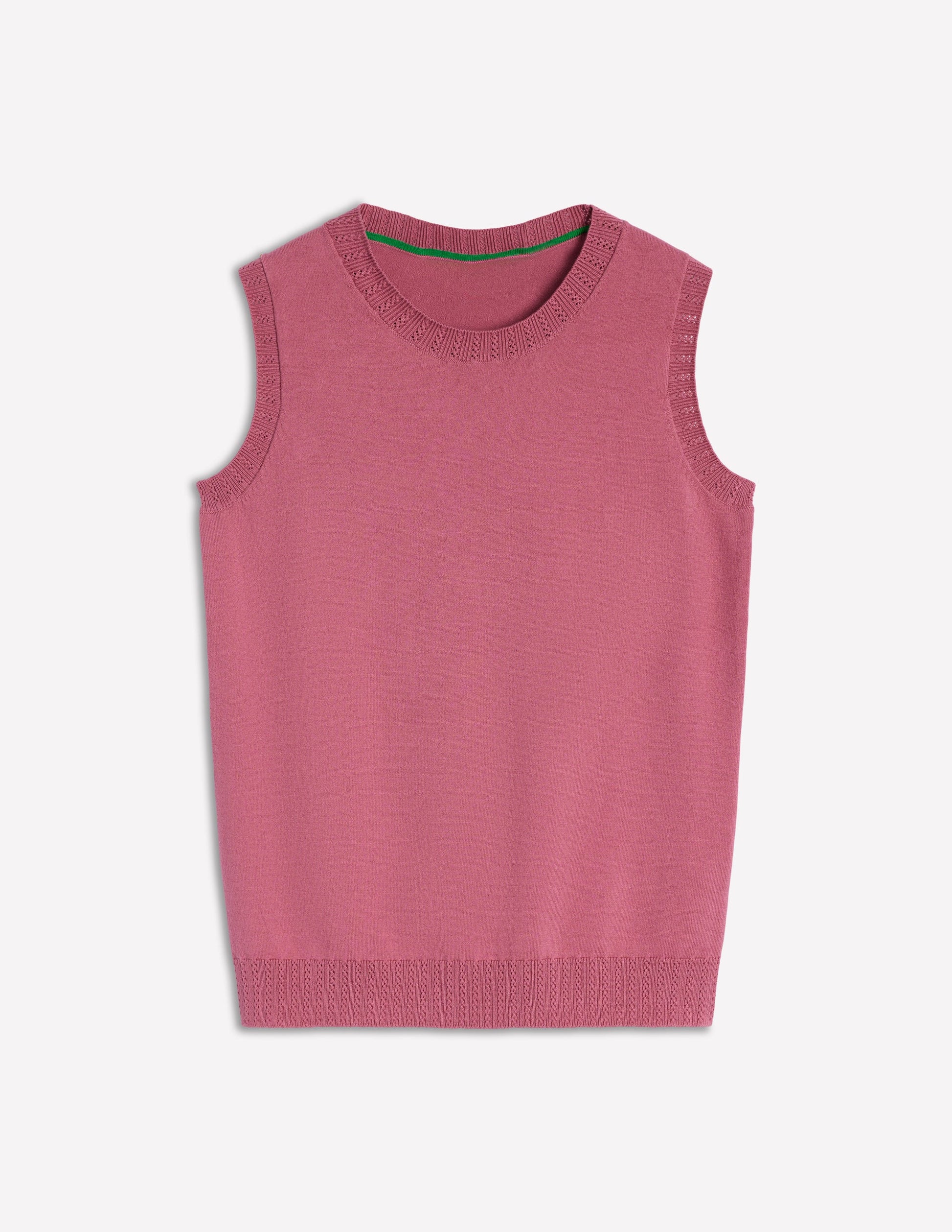 Emilia Cotton Crew Neck Vest-Pink Heather-6