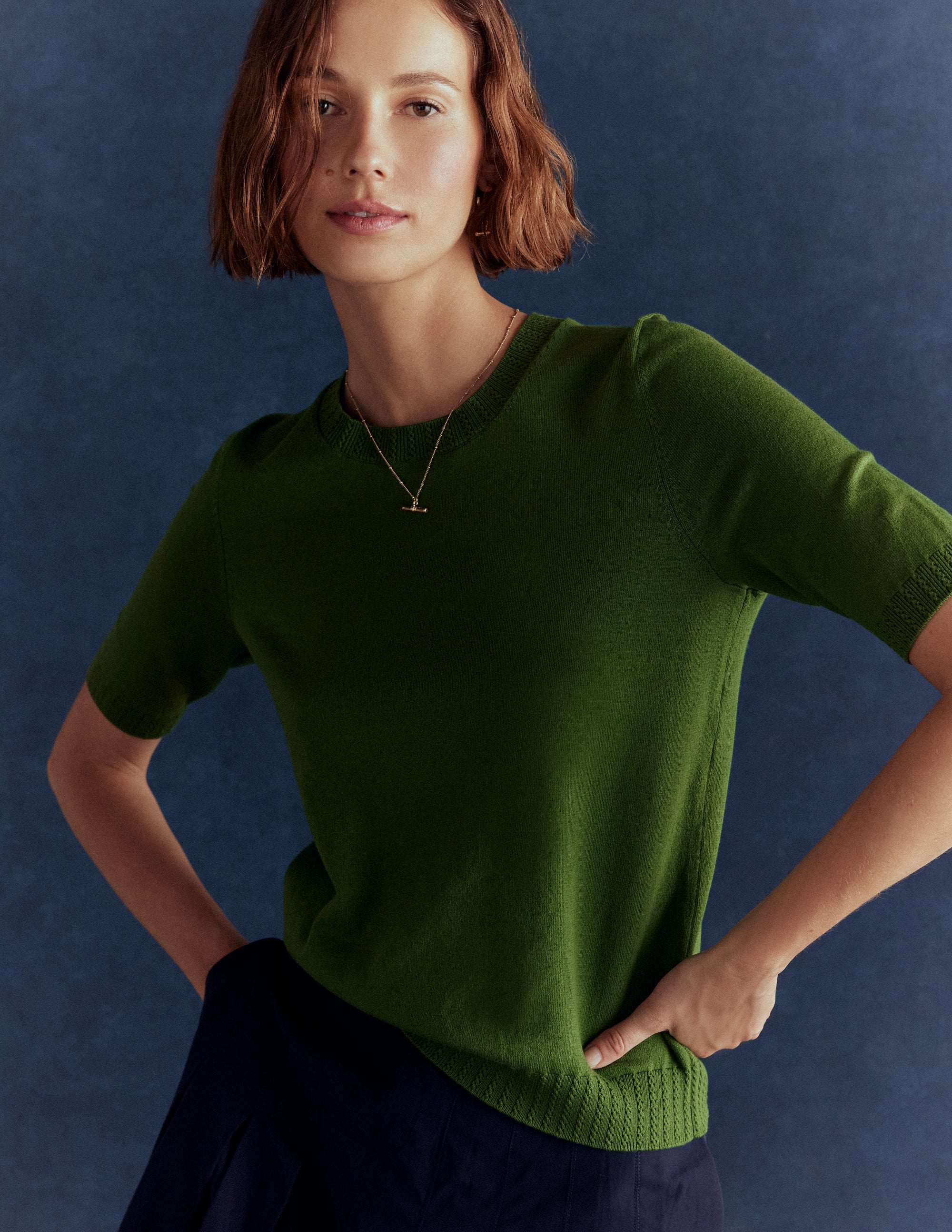 Emilia Cotton Crew T-shirt-Promenade Green - Image 2