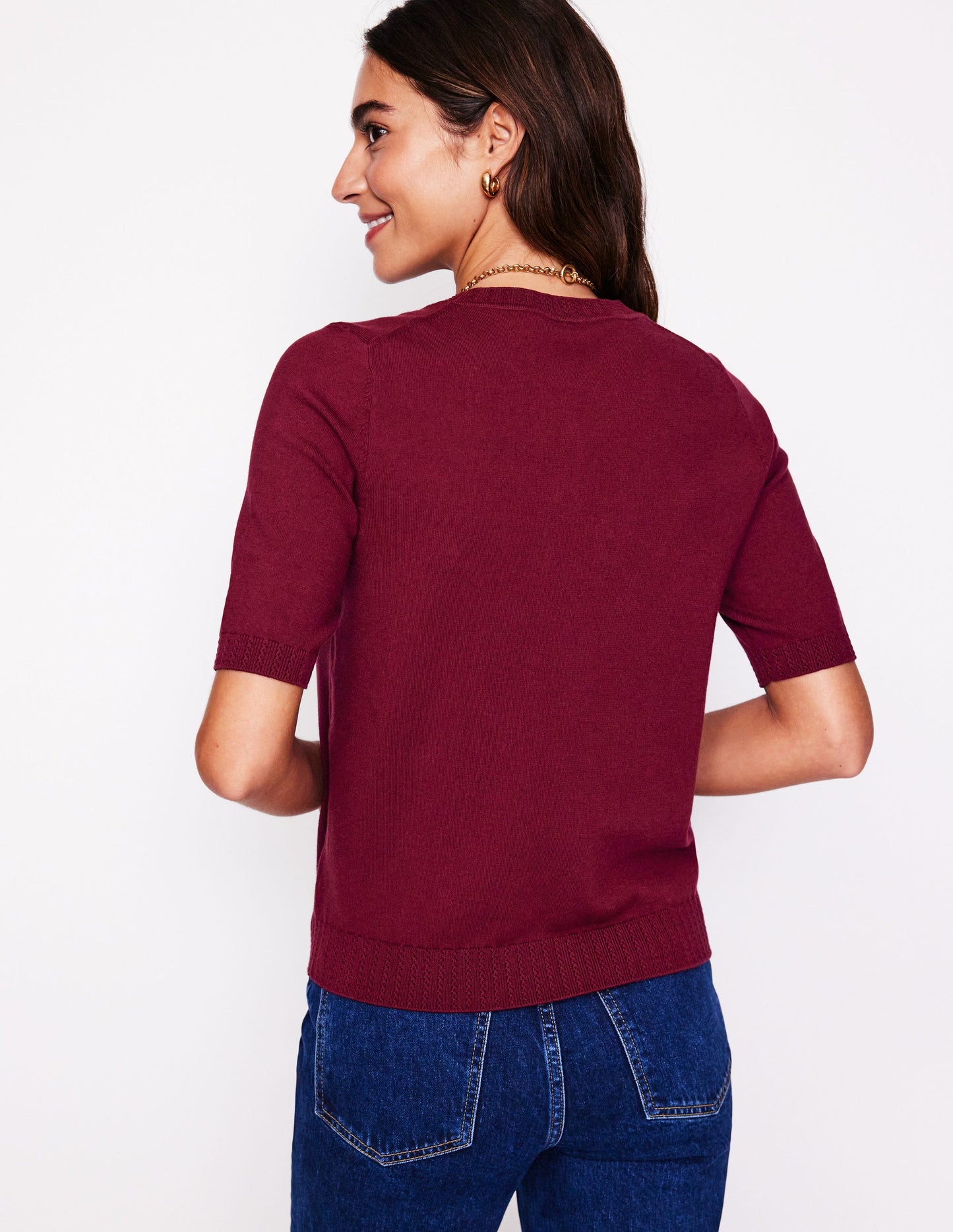 Emilia Cotton Crew T-shirt-Deep Wisteria