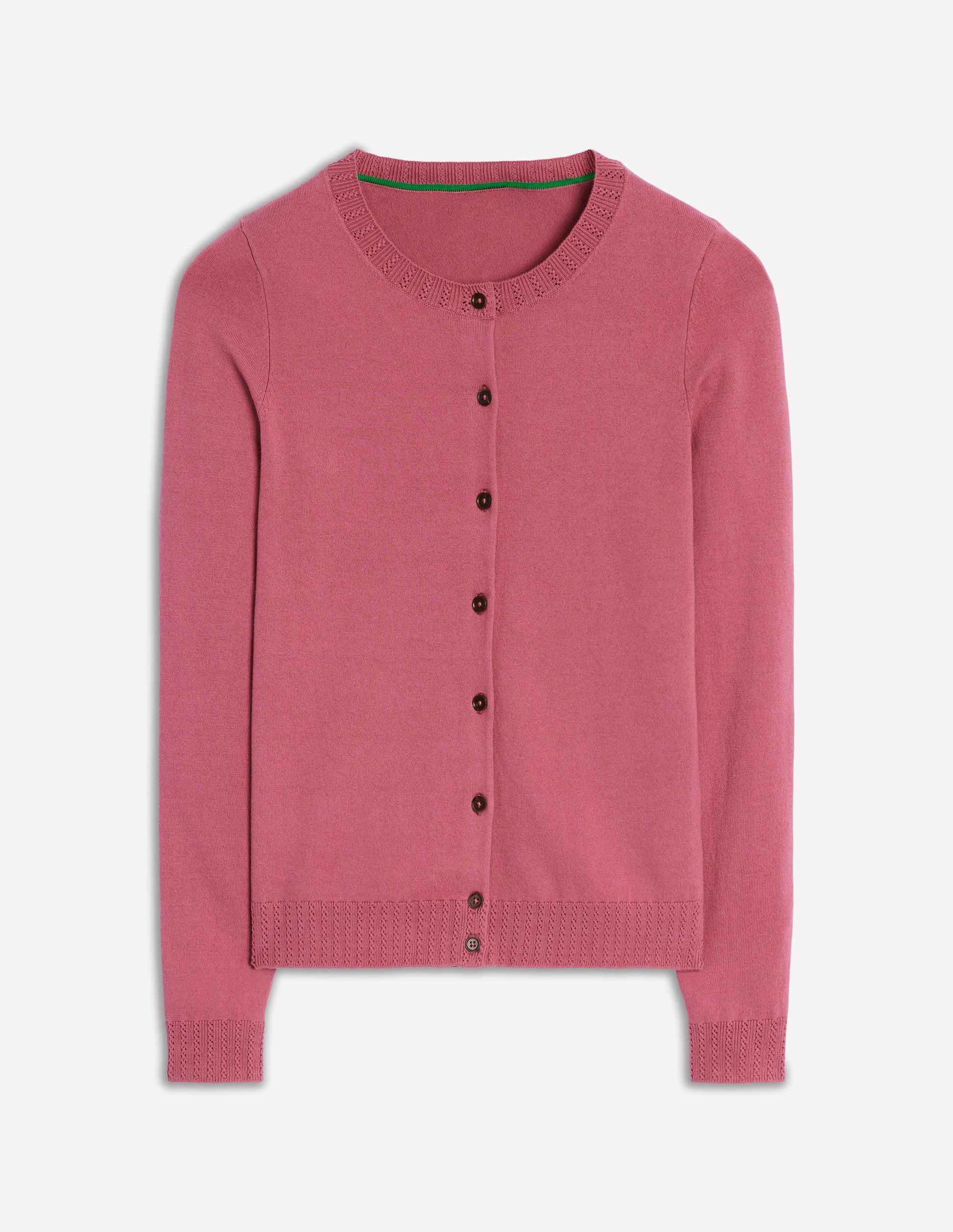 Emilia Cotton Crew Cardigan-Pink Heather-6