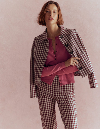 Emilia Cotton Crew Cardigan-Pink Heather-4