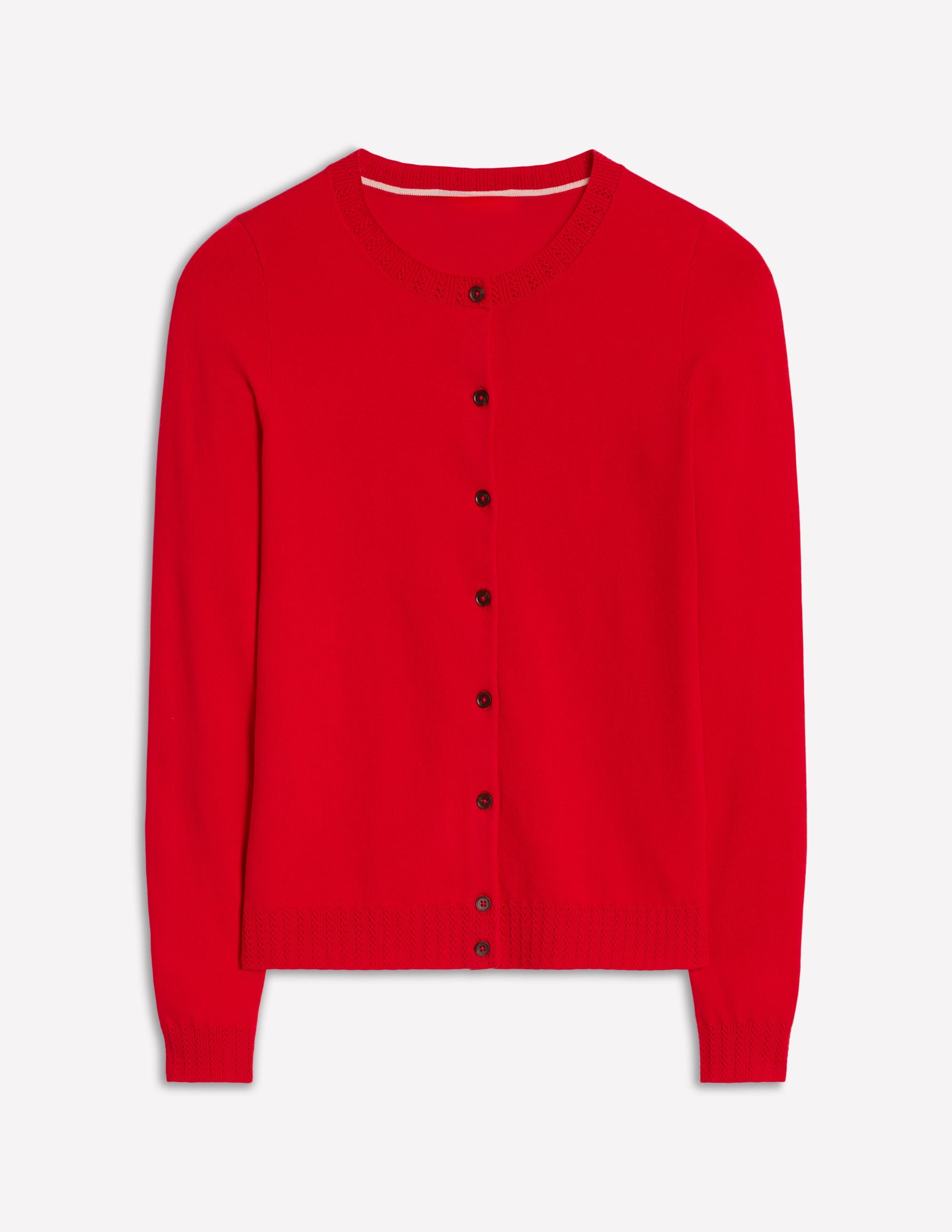 Emilia Cotton Crew Cardigan-Poppy Red - Image 6