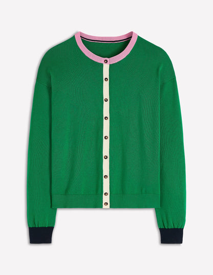 Lara Relaxed Cotton Cardigan-Rich Emerald-5