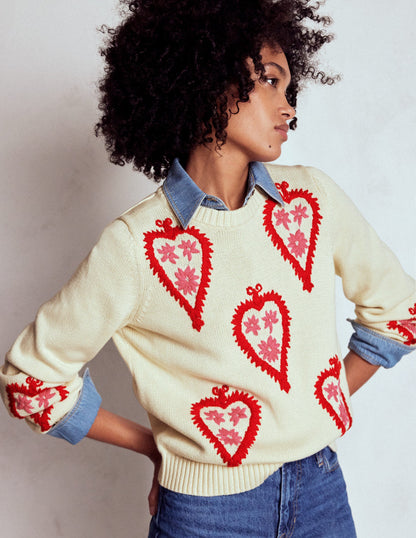 Graphic Embroidered Sweater-Warm Ivory, Hearts-4