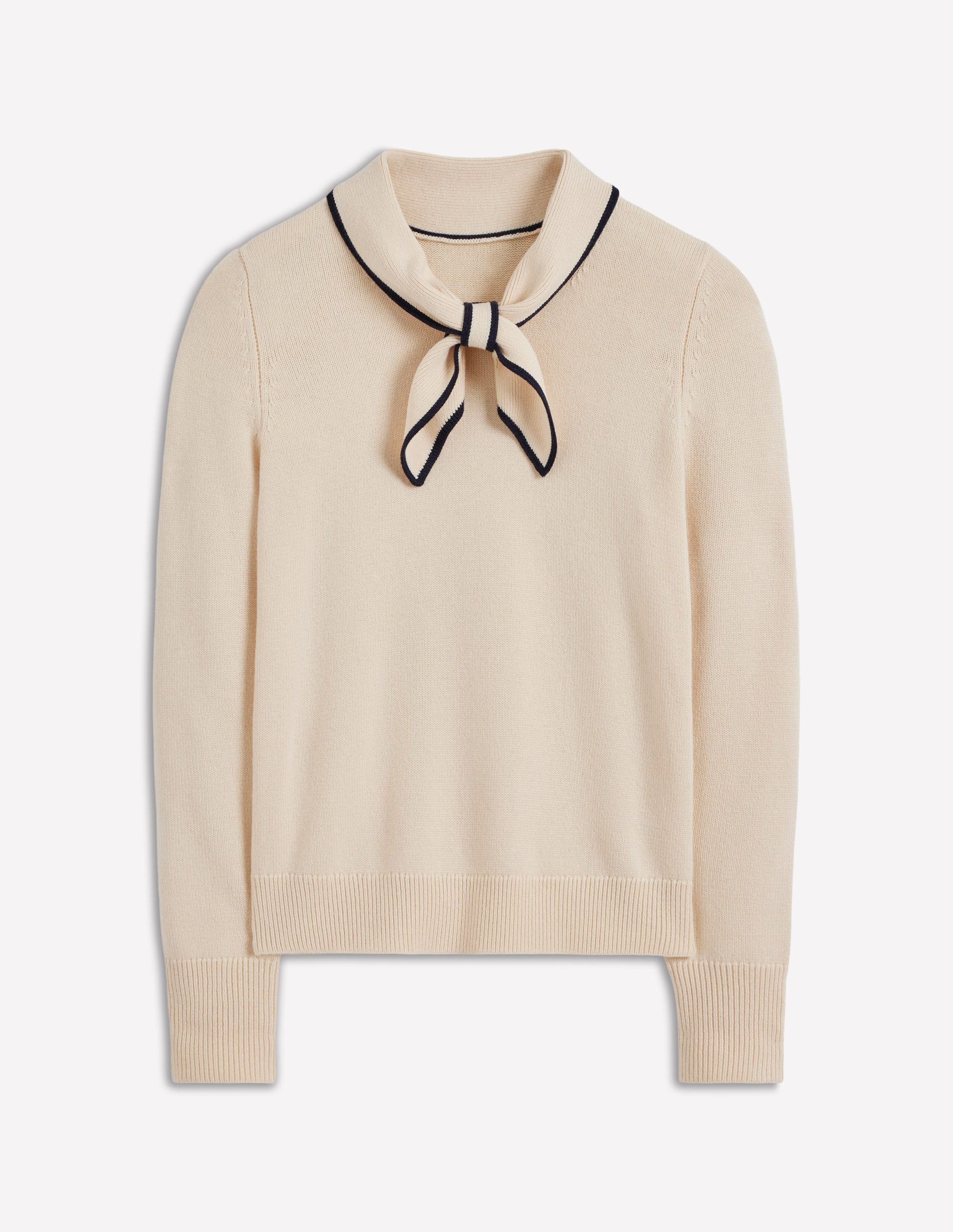 Knitted Bow Sweater-Warm Ivory-6