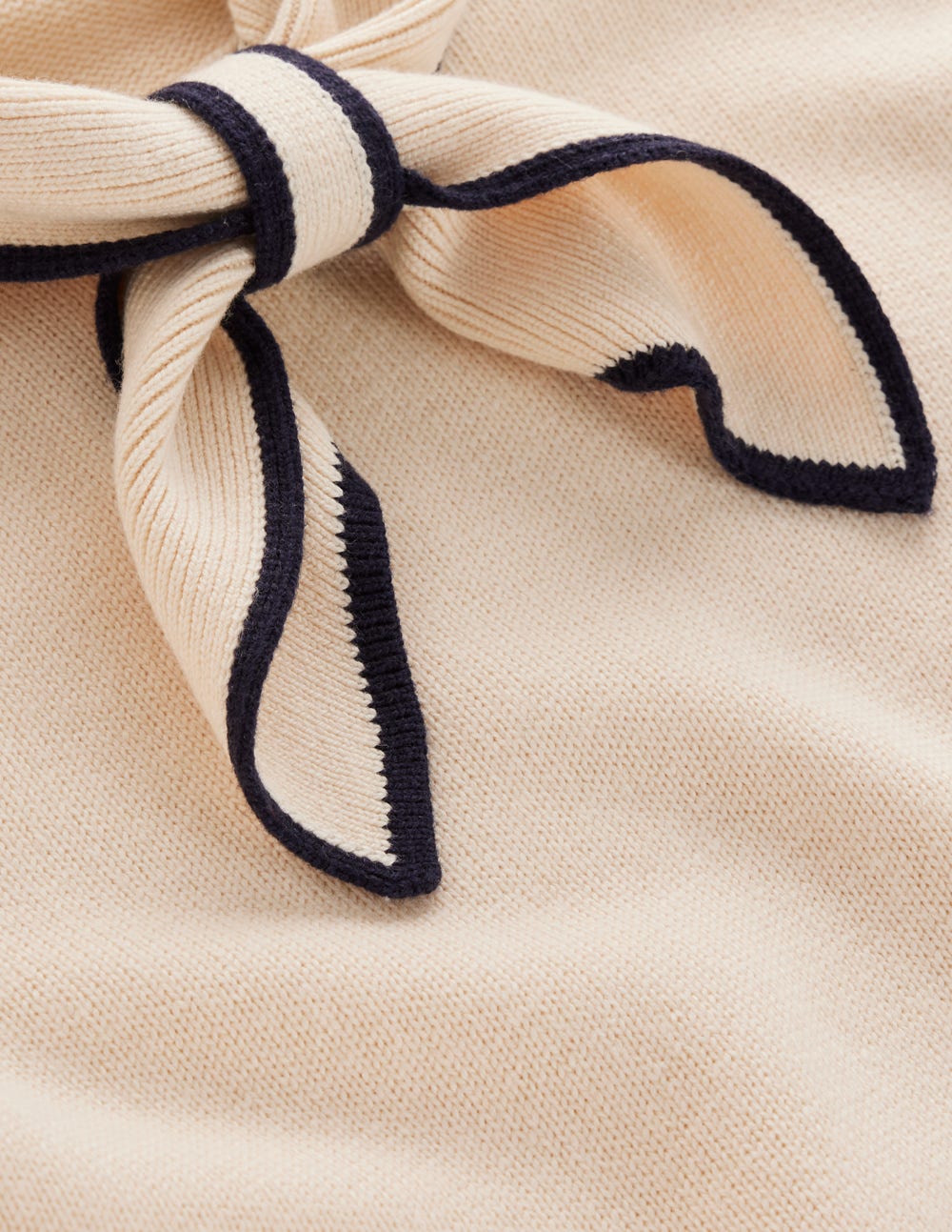 Knitted Bow Sweater-Warm Ivory