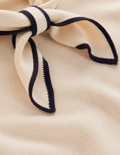 Knitted Bow Sweater-Warm Ivory-7