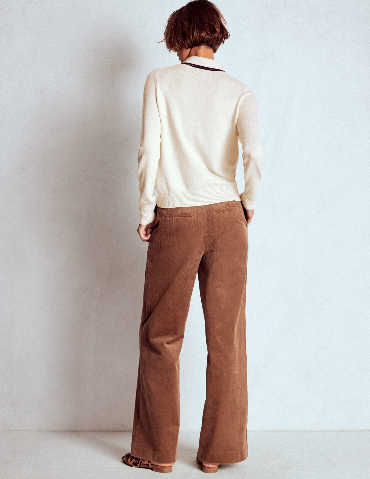Knitted Bow Sweater-Warm Ivory - Image 3