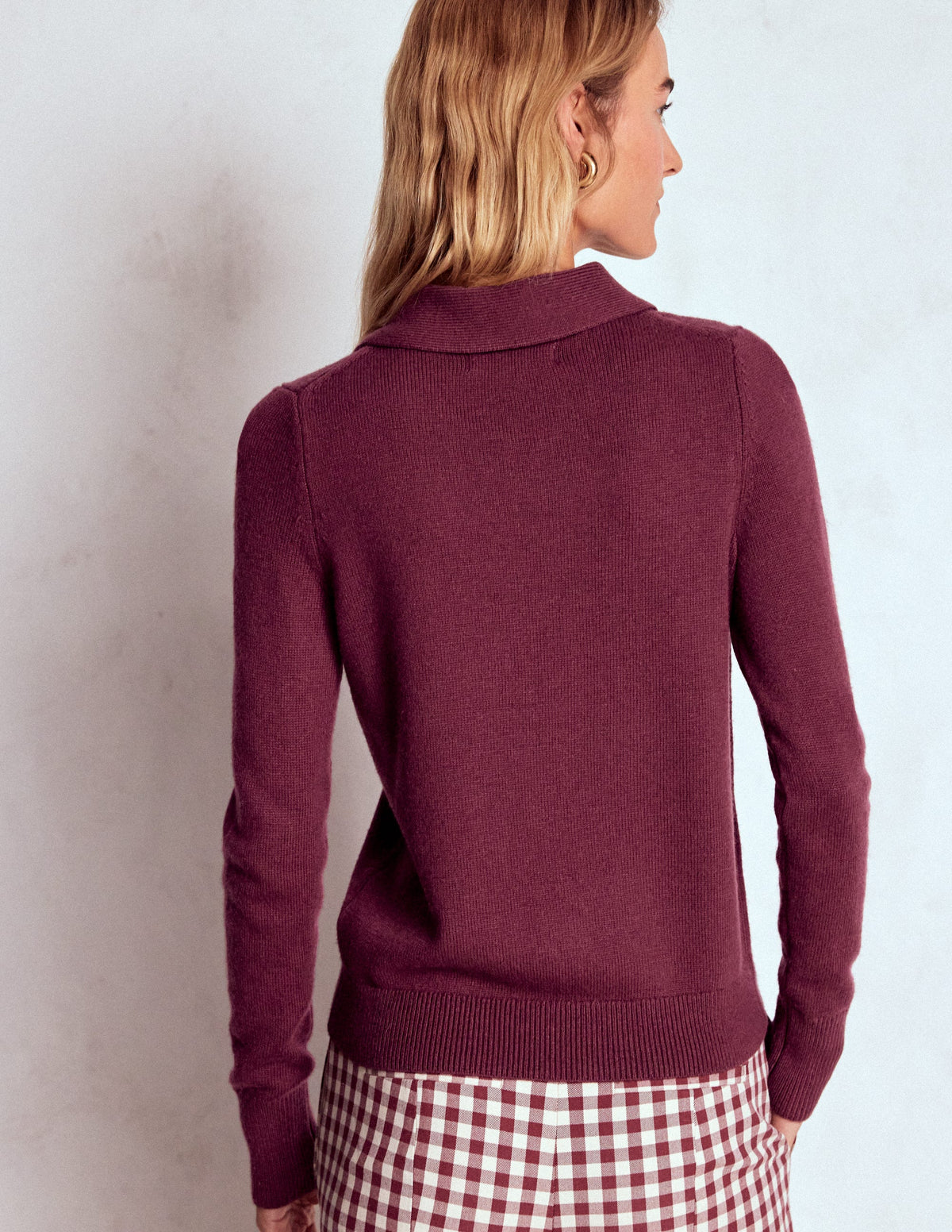 Knitted Bow Sweater-Deep Wisteria - Image 3