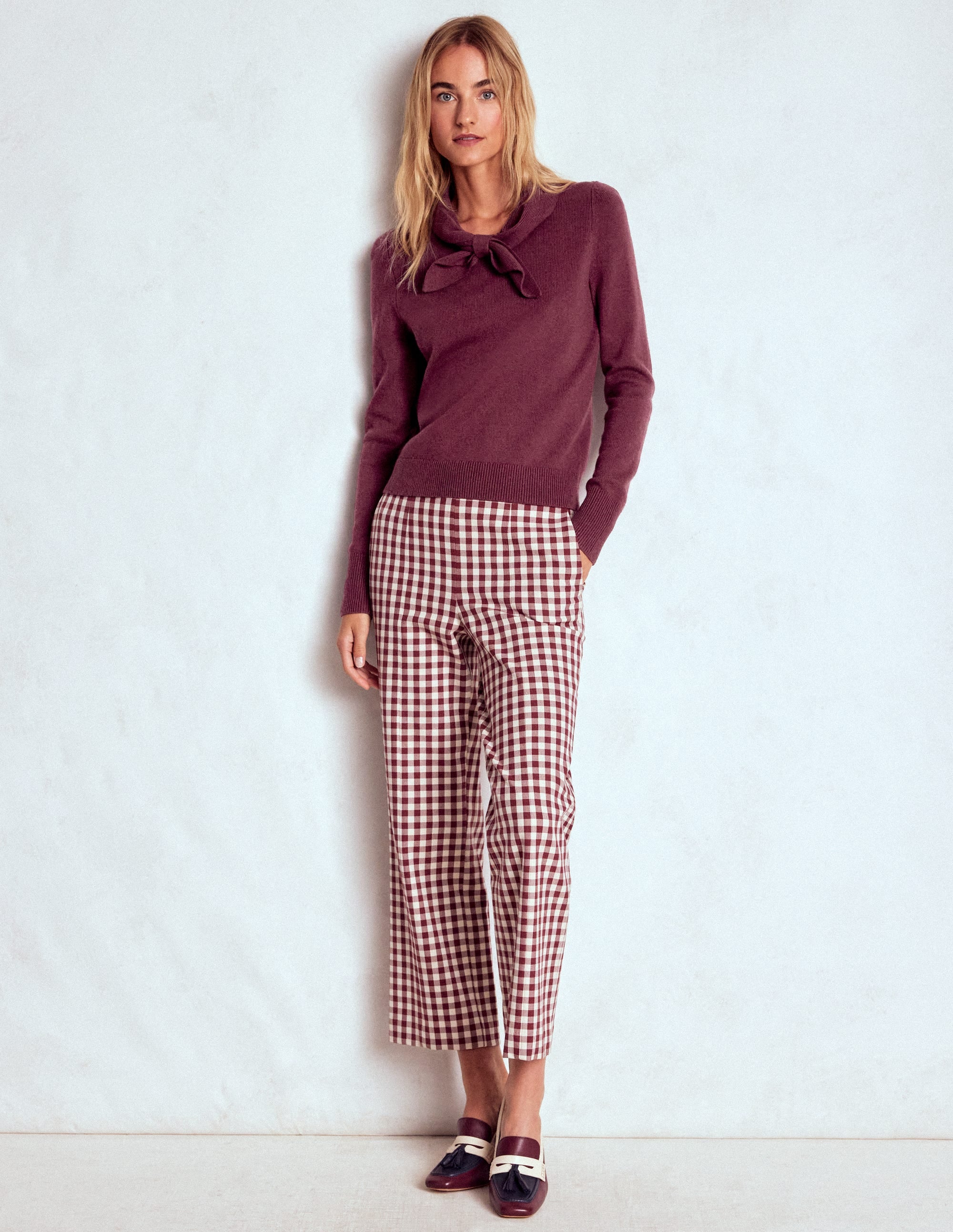 Knitted Bow Sweater-Deep Wisteria - Image 4