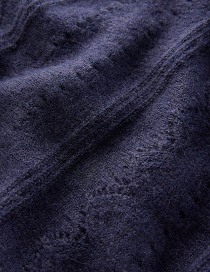 Leticia Lace Trim Sweater-Navy-7