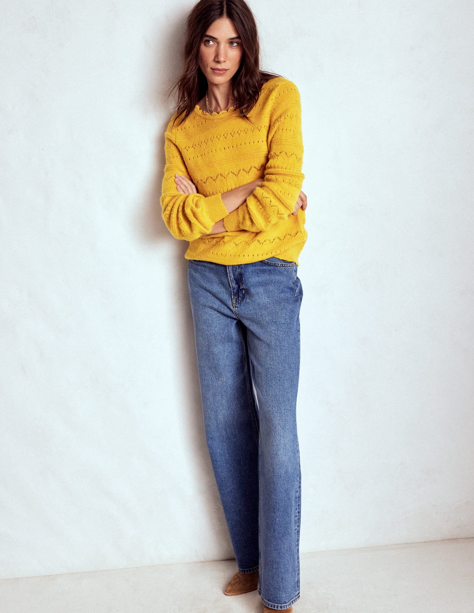 Leticia Lace Trim Sweater-Golden Rye - Image 4