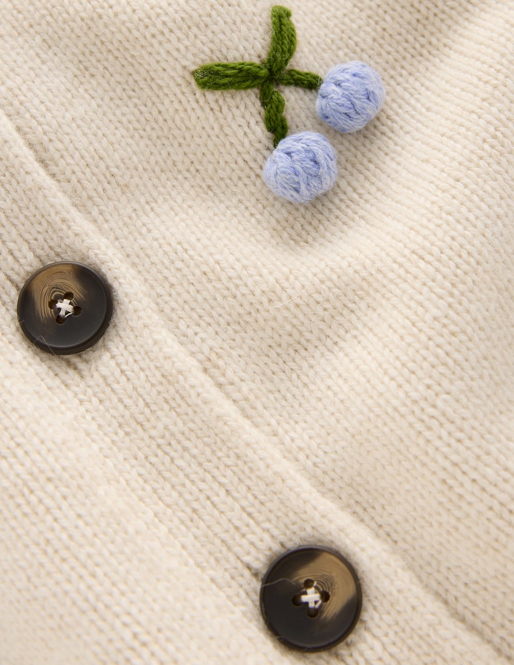 Natalie Embroidered Cardigan-Oatmeal Melange, Cherry - Image 8
