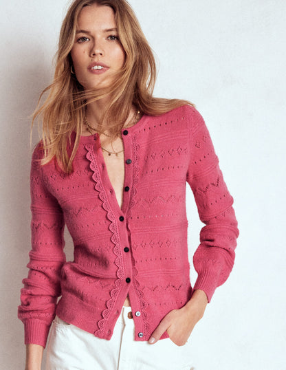 Leticia Lace Trim Cardigan-Rose Pink-4