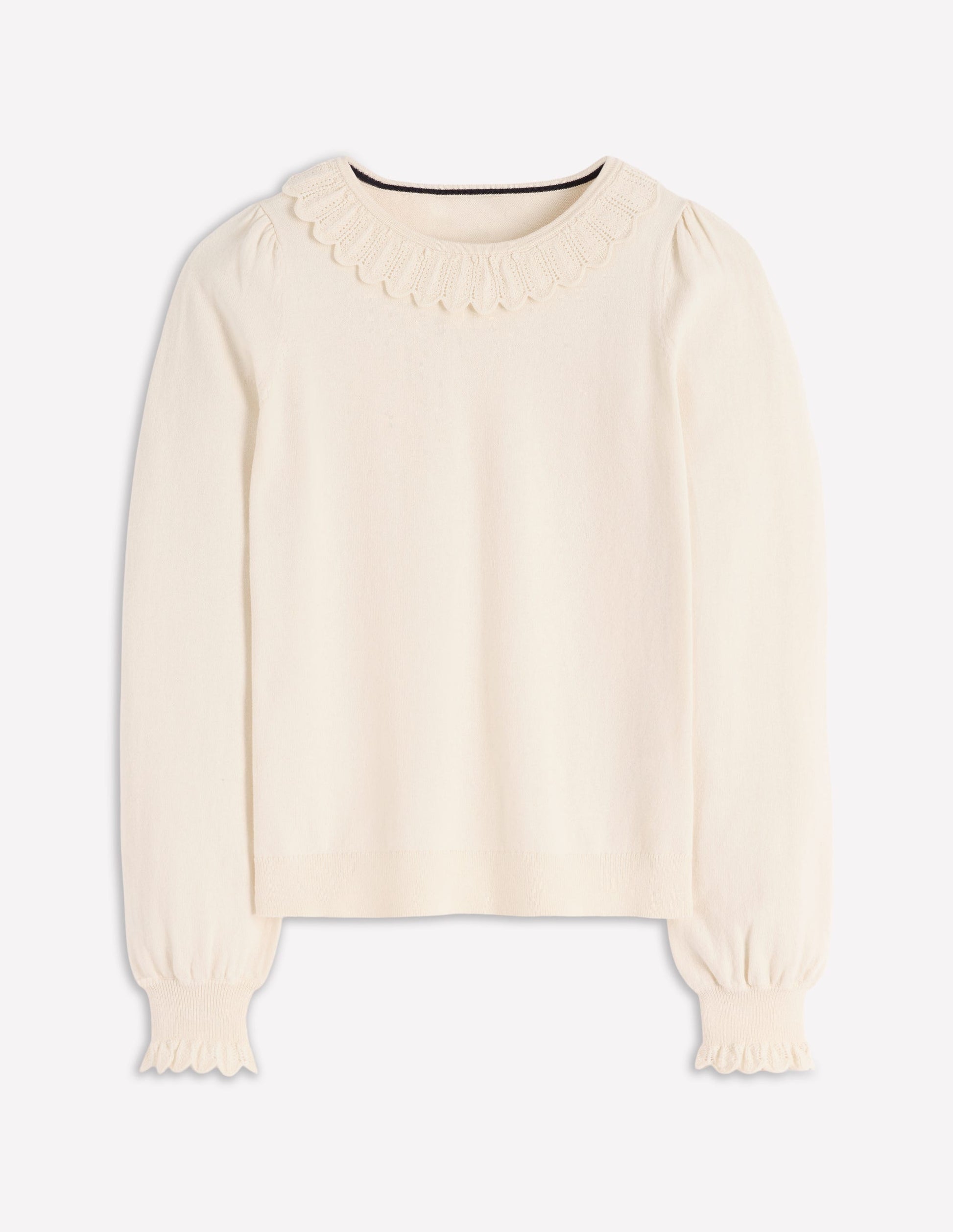 Melina Cotton Ruffle Sweater-Warm Ivory-5