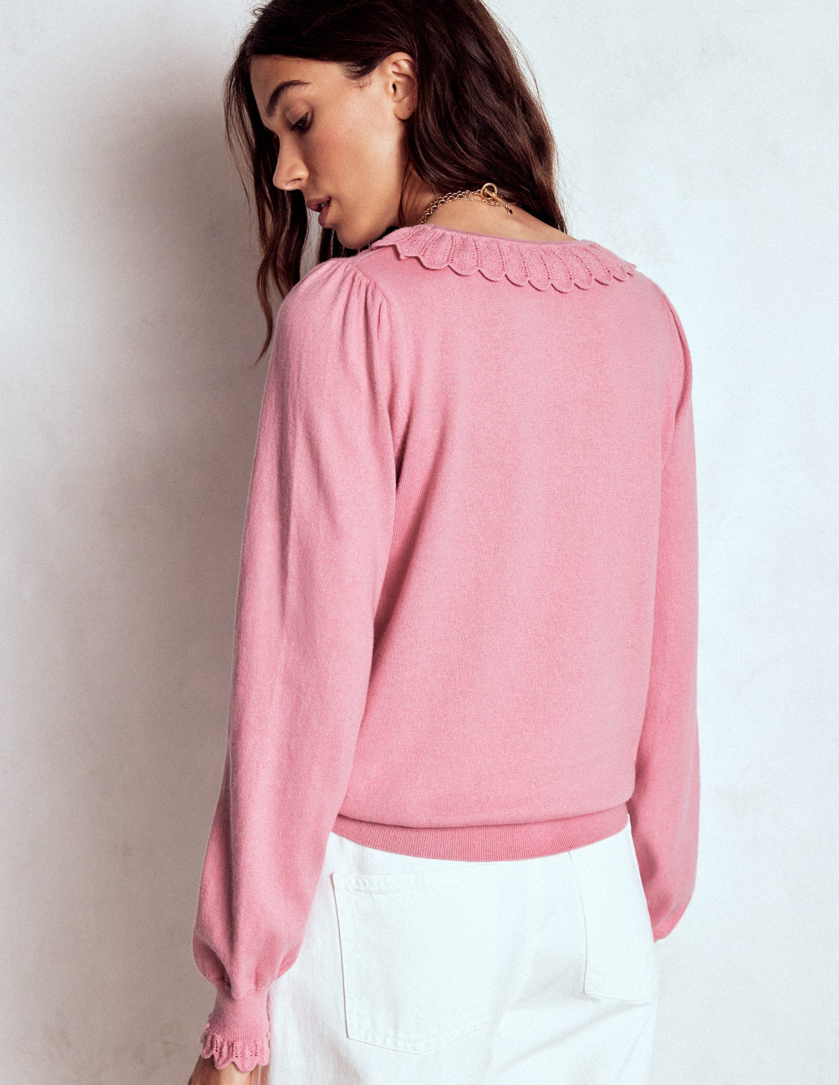Melina Cotton Ruffle Sweater-Formica Pink - Image 3