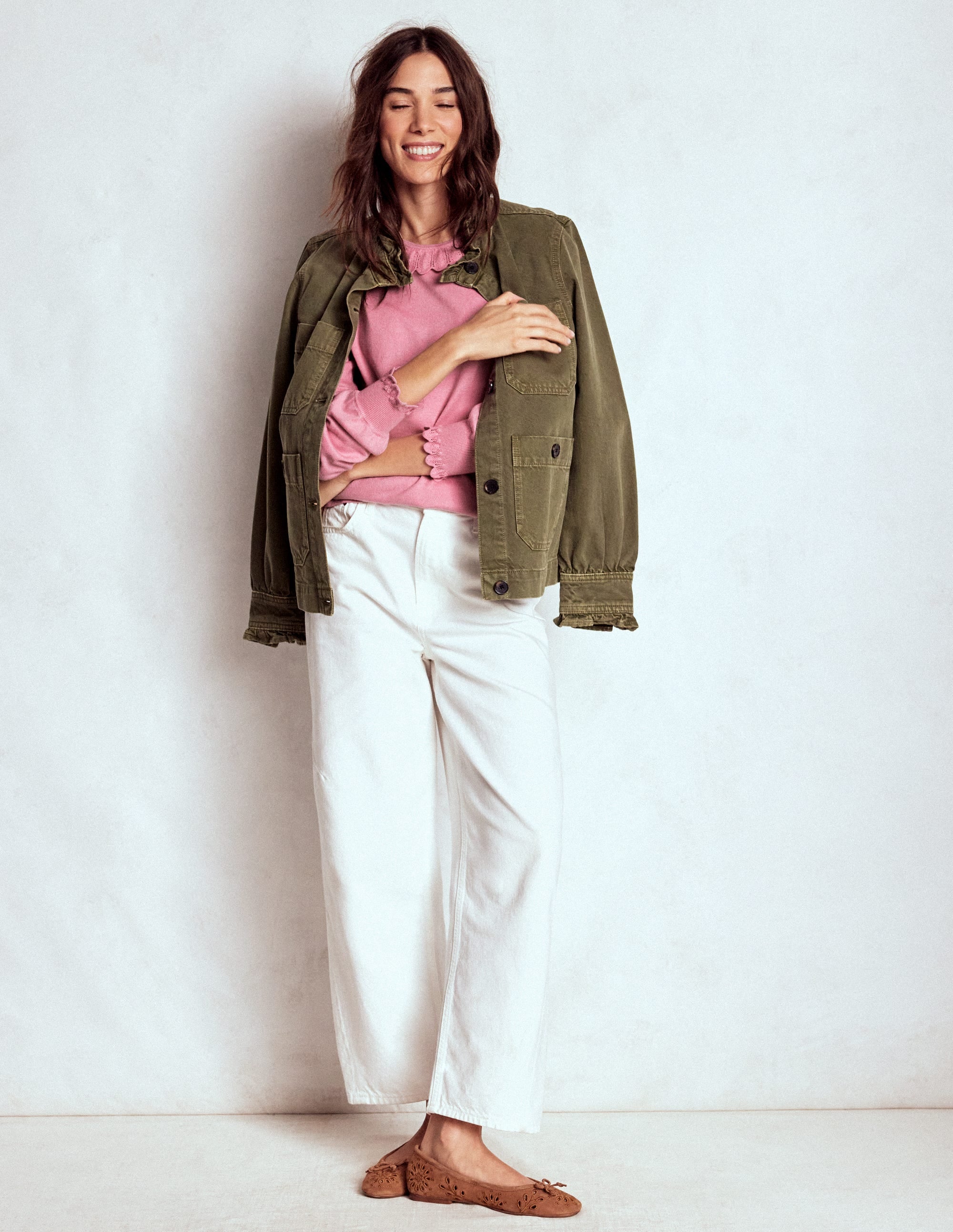 Melina Cotton Ruffle Sweater-Formica Pink - Image 4
