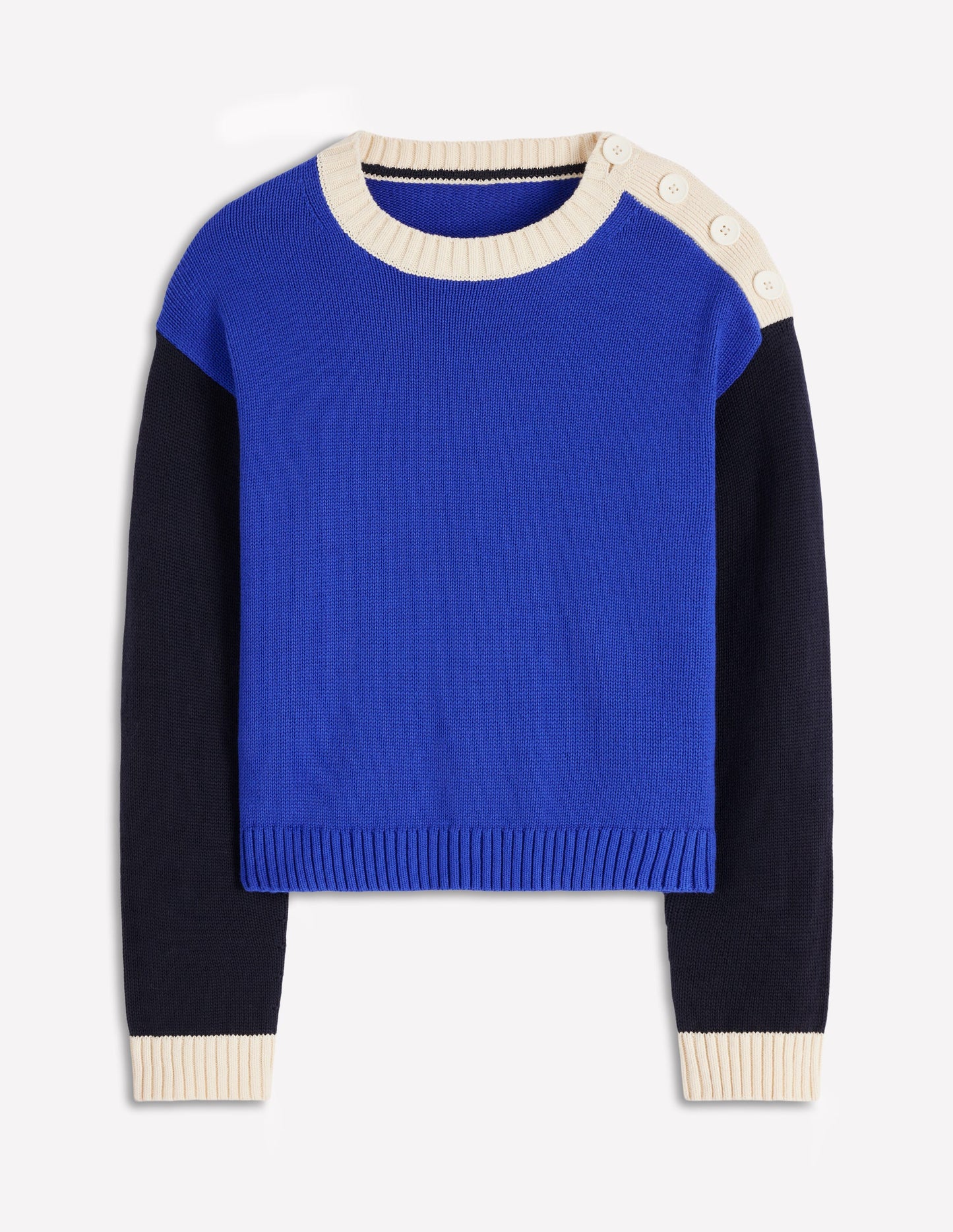 Jemma Chunky Cotton Sweater-Bright Blue