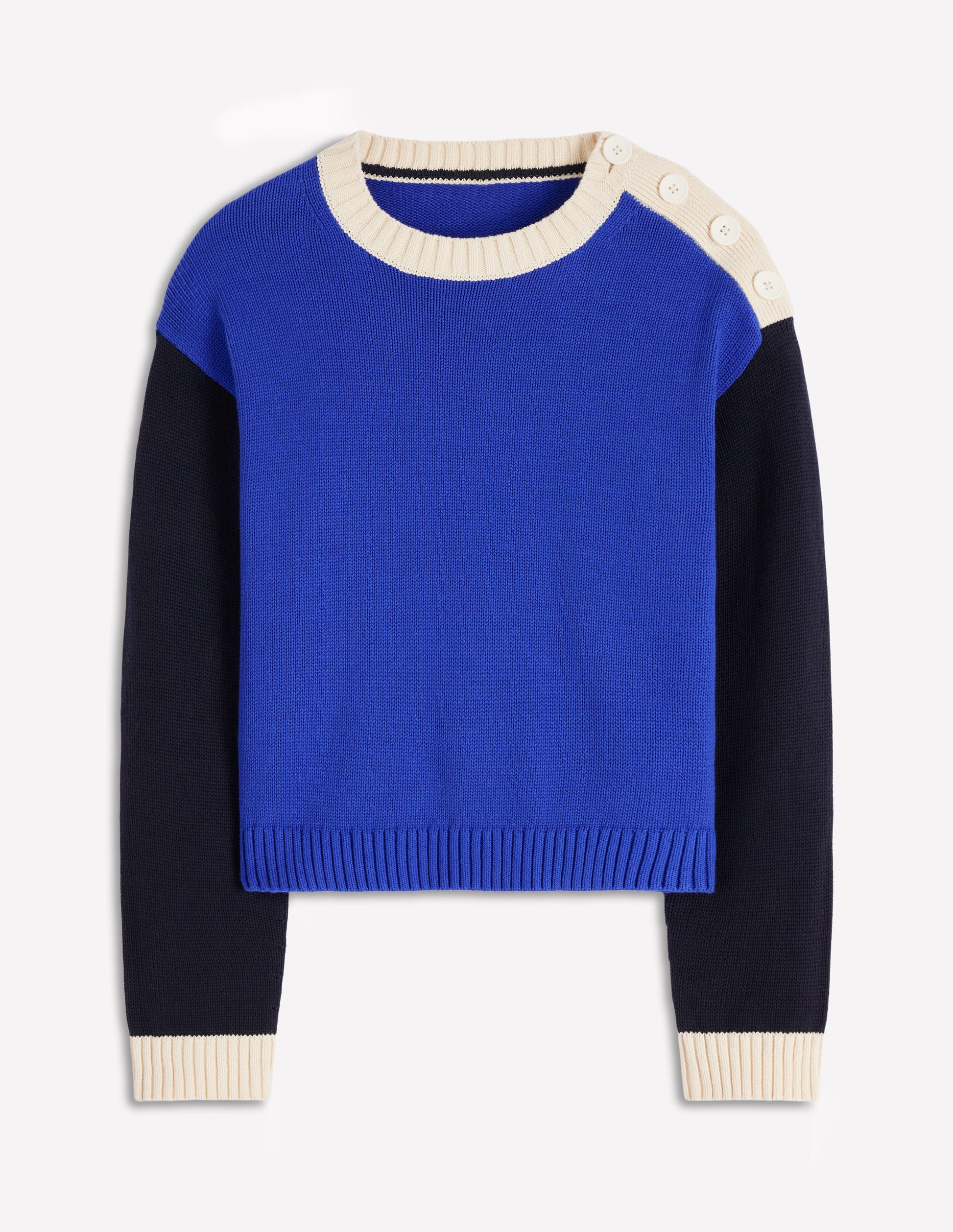 Jemma Chunky Cotton Sweater-Bright Blue-7