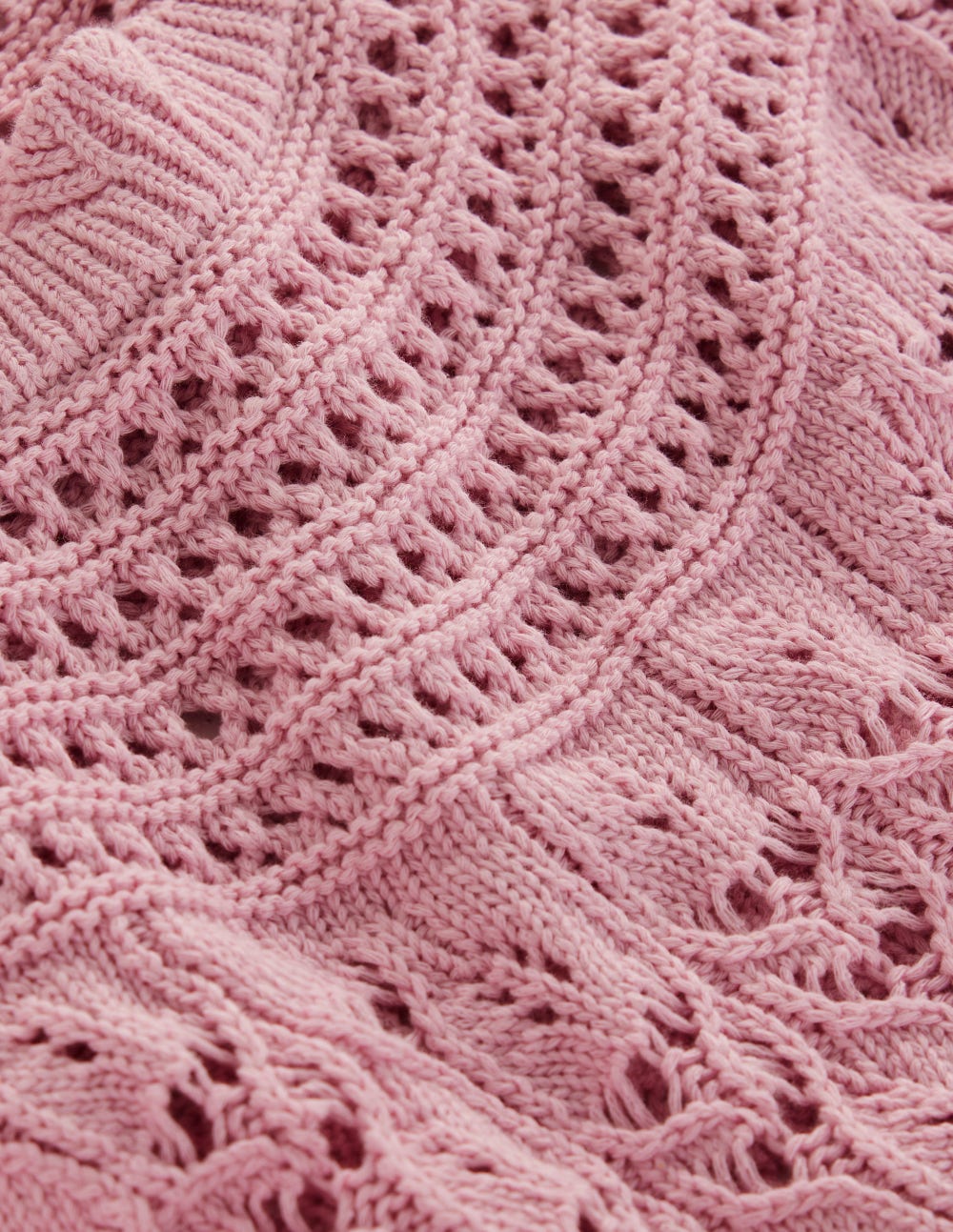 Crochet Mix Stitch Sweater-Formica Pink-6