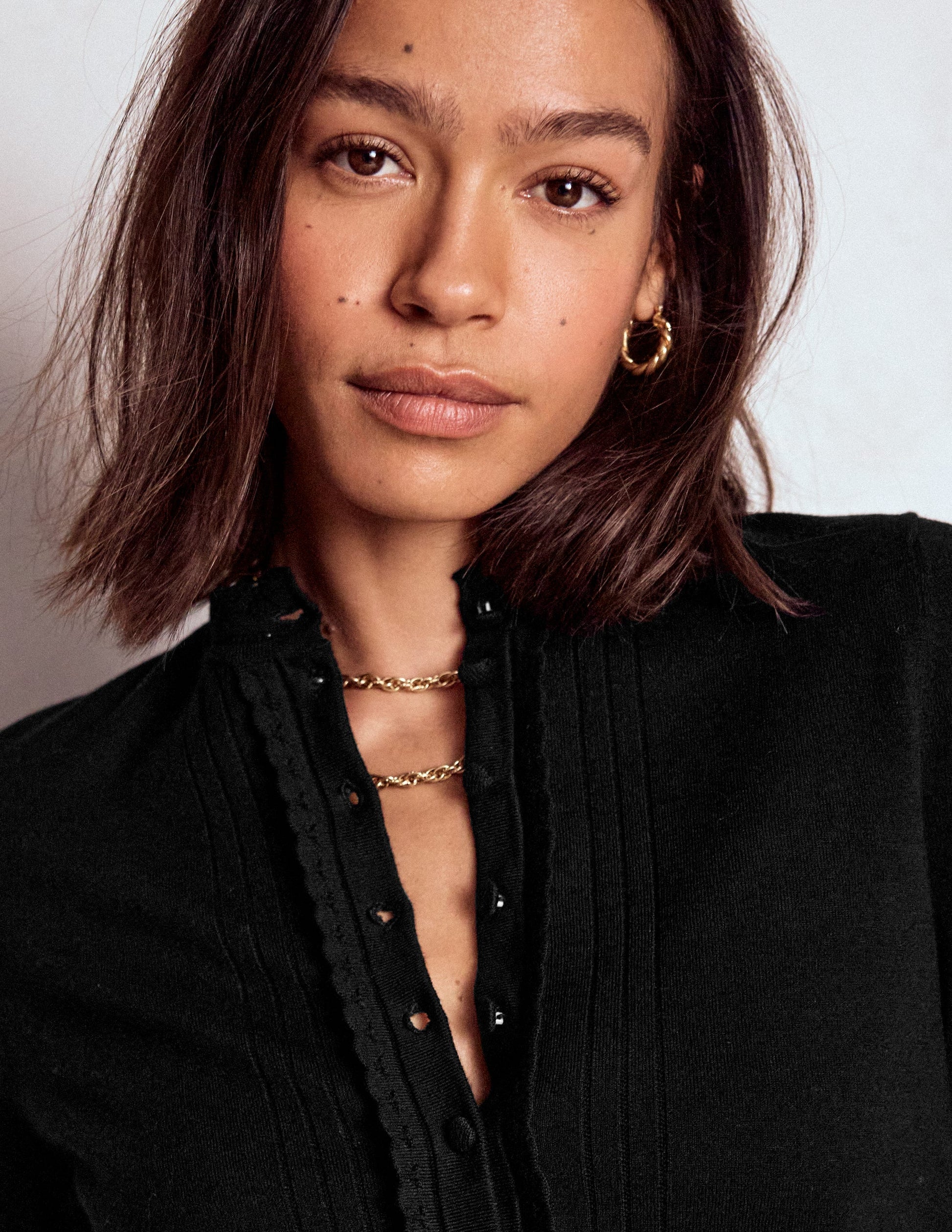 Angela Cotton Scallop Sweater-Black-2